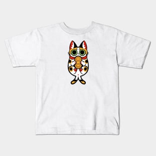 Lucky Cat with Bread Kids T-Shirt